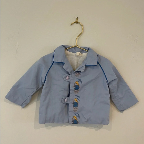 Vintage baby long sleeve shirt jacket toggle buttons bear - Picture 1 of 5